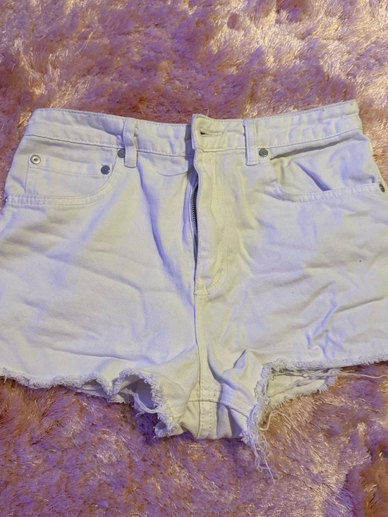 Billabong Pants - Billabong White Denim Cutoff Shorts with Raw Hem